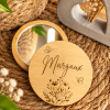 Miroir de poche en bois rond