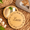 Miroir de poche en bois rond