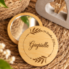 Miroir de poche en bois rond