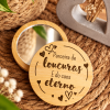 Miroir de poche en bois rond