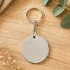 Porte clé rond en acier inoxydable personnalisé