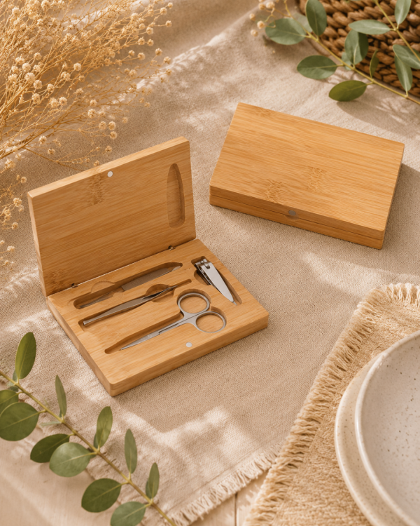 Set de manicure en bambou personnalisé