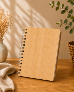 Carnet A5 à spirale en bambou personnalisé