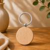 Porte clés rond en bois personnalisé