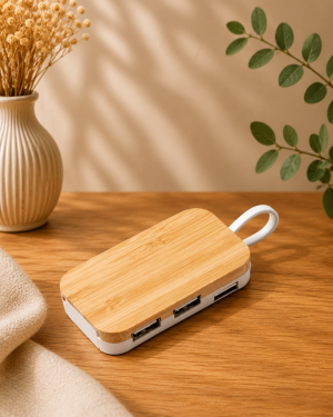 Chargeur USB en bambou personnalisé