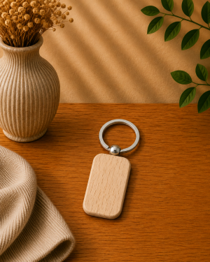 Porte clés rectangulaire en bois personnalisé