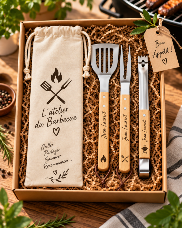 box barbecue ustensiles Box Barbecue personnalisé - Lot de 3 ustensiles