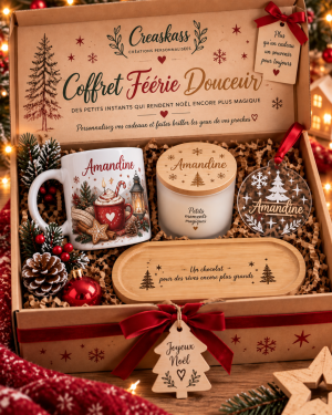 Coffret Féerie Douceur - coffret de Noël personnalisé