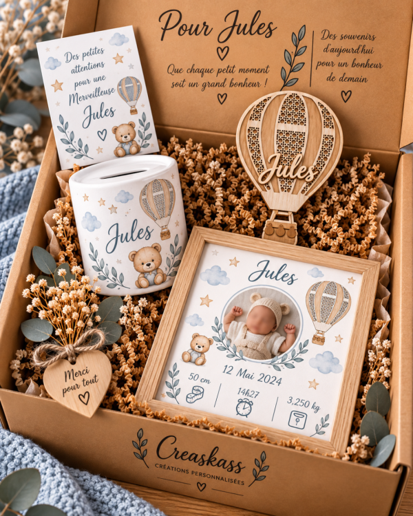 Coffret Tendresse Douceur - Souvenirs de naissance personnalisés