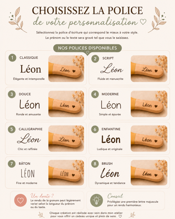 Set de couverts bébé personnalisé - Bois & silicone