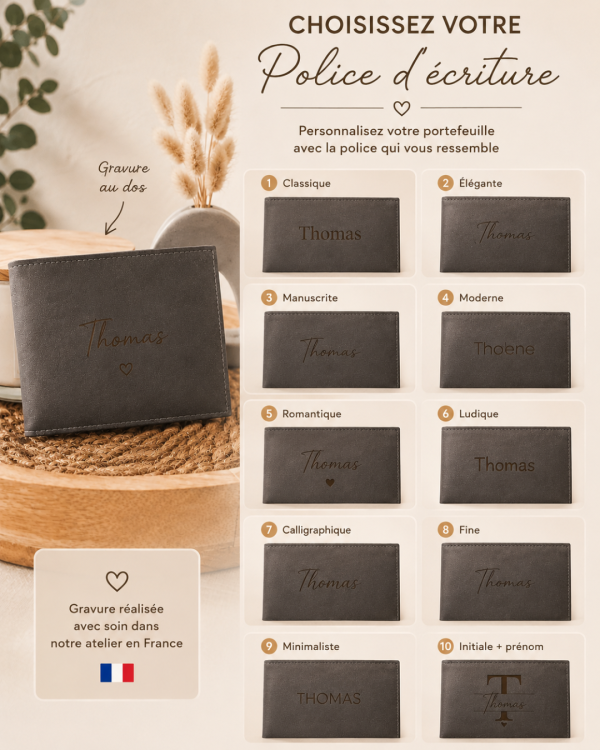 Portefeuille homme en cuir personnalisé