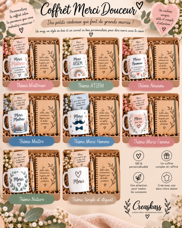 Coffret Merci Douceur - coffret cadeau personnalisé