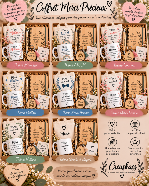 Coffret Merci Précieux - coffret cadeau personnalisé