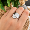 Bague personnalisée avec médaille gravé - Taille M