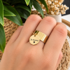 Bague personnalisée avec médaille gravé - Taille M
