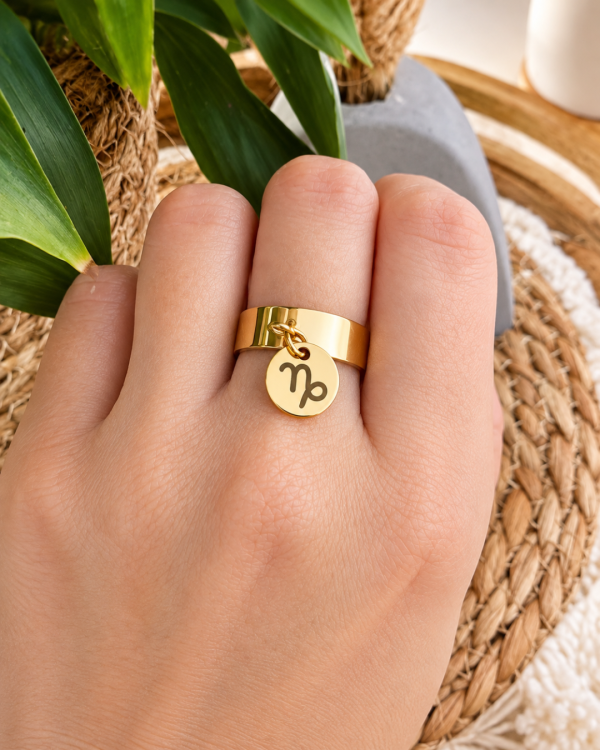 Bague personnalisée avec médaille gravé - Taille S