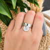 Bague personnalisée avec médaille gravé - Taille S