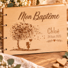 Livre d'or Baptême personnalisé en bois