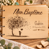 Livre d'or Baptême personnalisé en bois