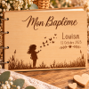 Livre d'or Baptême personnalisé en bois