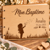 Livre d'or Baptême personnalisé en bois