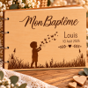 Livre d'or Baptême personnalisé en bois