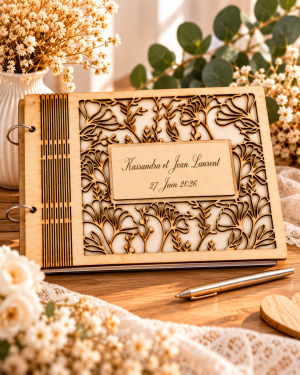 Livre d'or en bois personnalisé - Mariage & évènements
