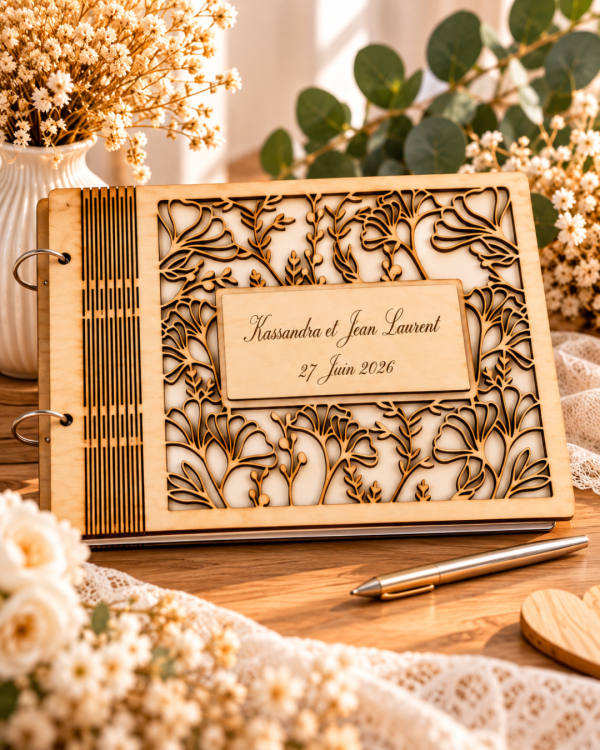 Livre d'or en bois personnalisé - Mariage & évènements