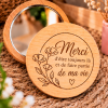 Miroir de poche en bois personnalisé - Cercle floral