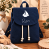 Sac à dos enfant personnalisé - Prénom & motif - Bleu marine