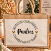 Sac cabas en jute personnalisé - Prénom & mots doux