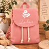 Sac à dos enfant personnalisé - Prénom & motif - Rose poudré