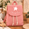 Sac à dos enfant personnalisé - Prénom & motif - Rose poudré